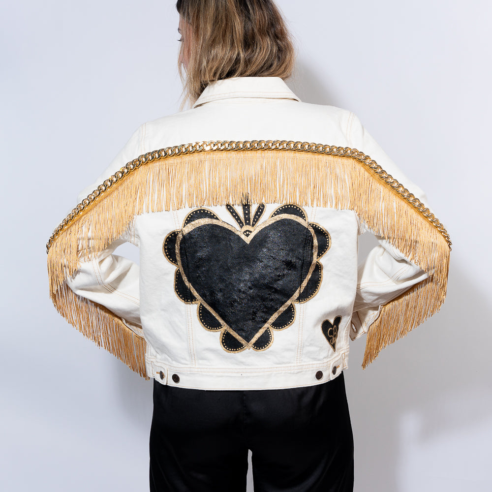 Sadhana Bruco Original wearable art “black heart jacket”