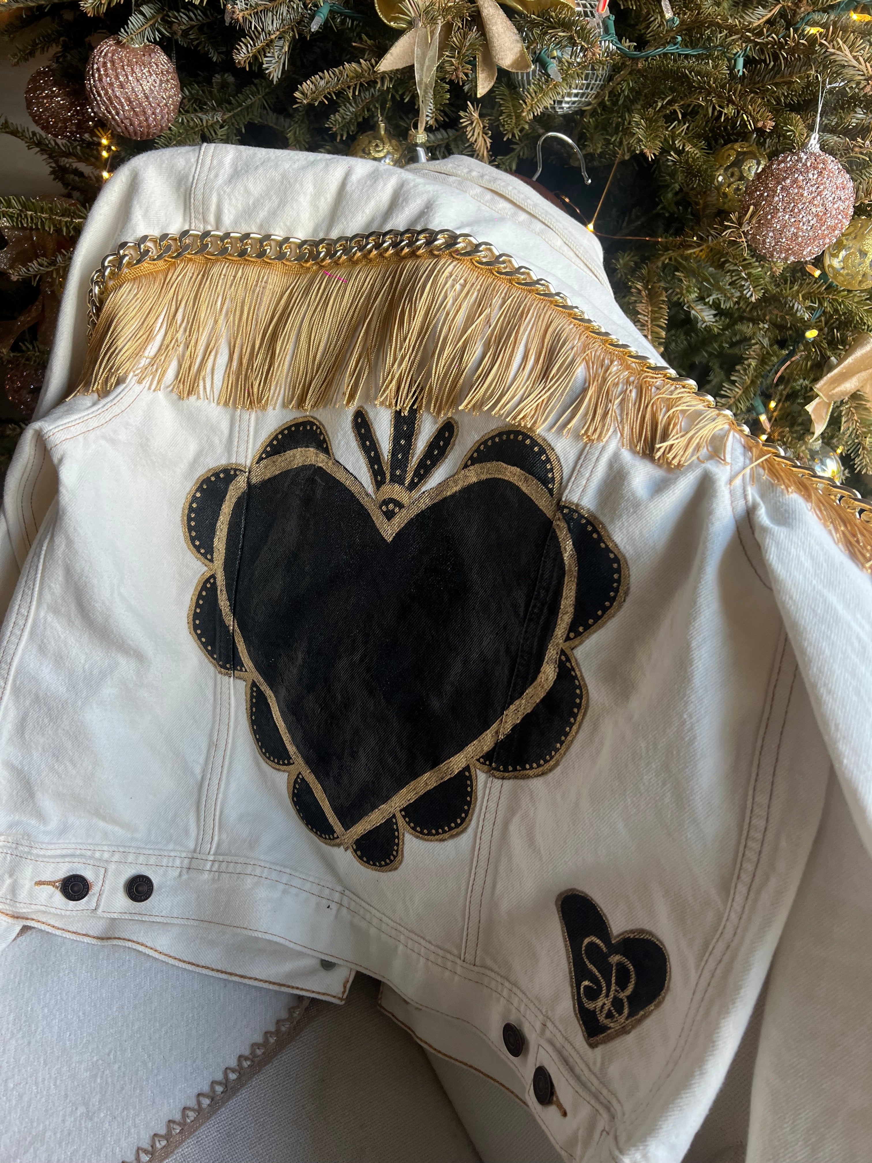 Sadhana Bruco Original wearable art “black heart jacket”