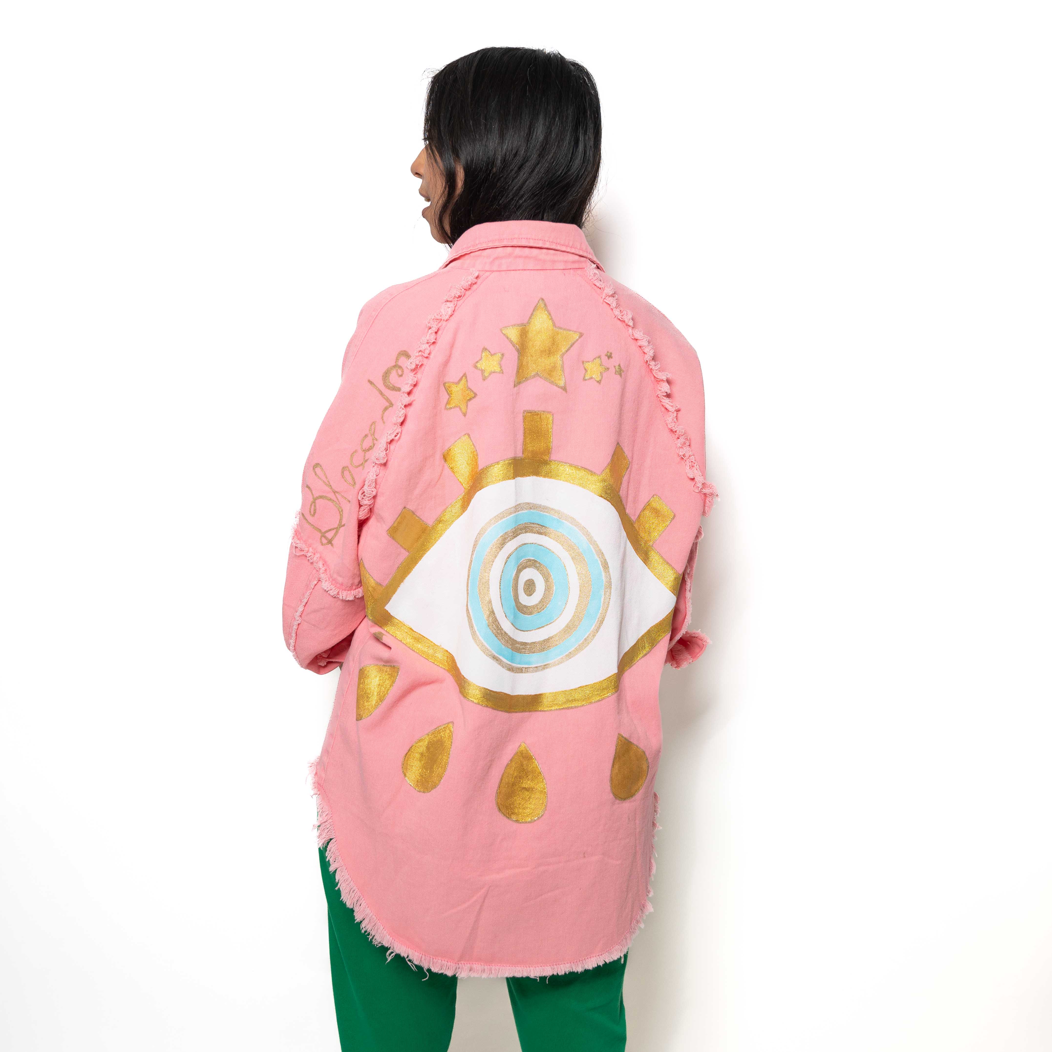 Sadhana Bruçó Pink Jacket Evil Eyes Gold