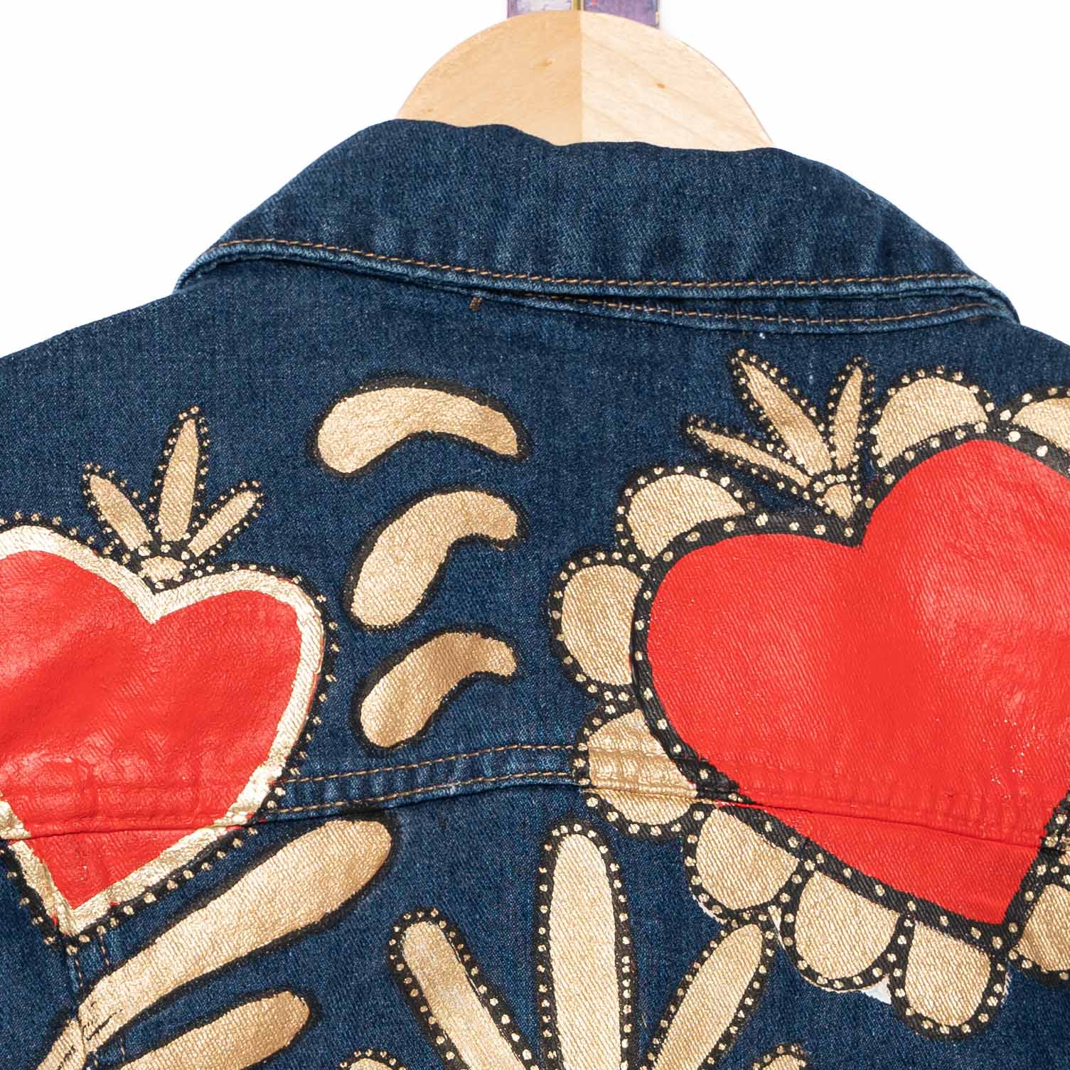 Hand-Painted Jacket - Milagritos & Sacred Heart Design