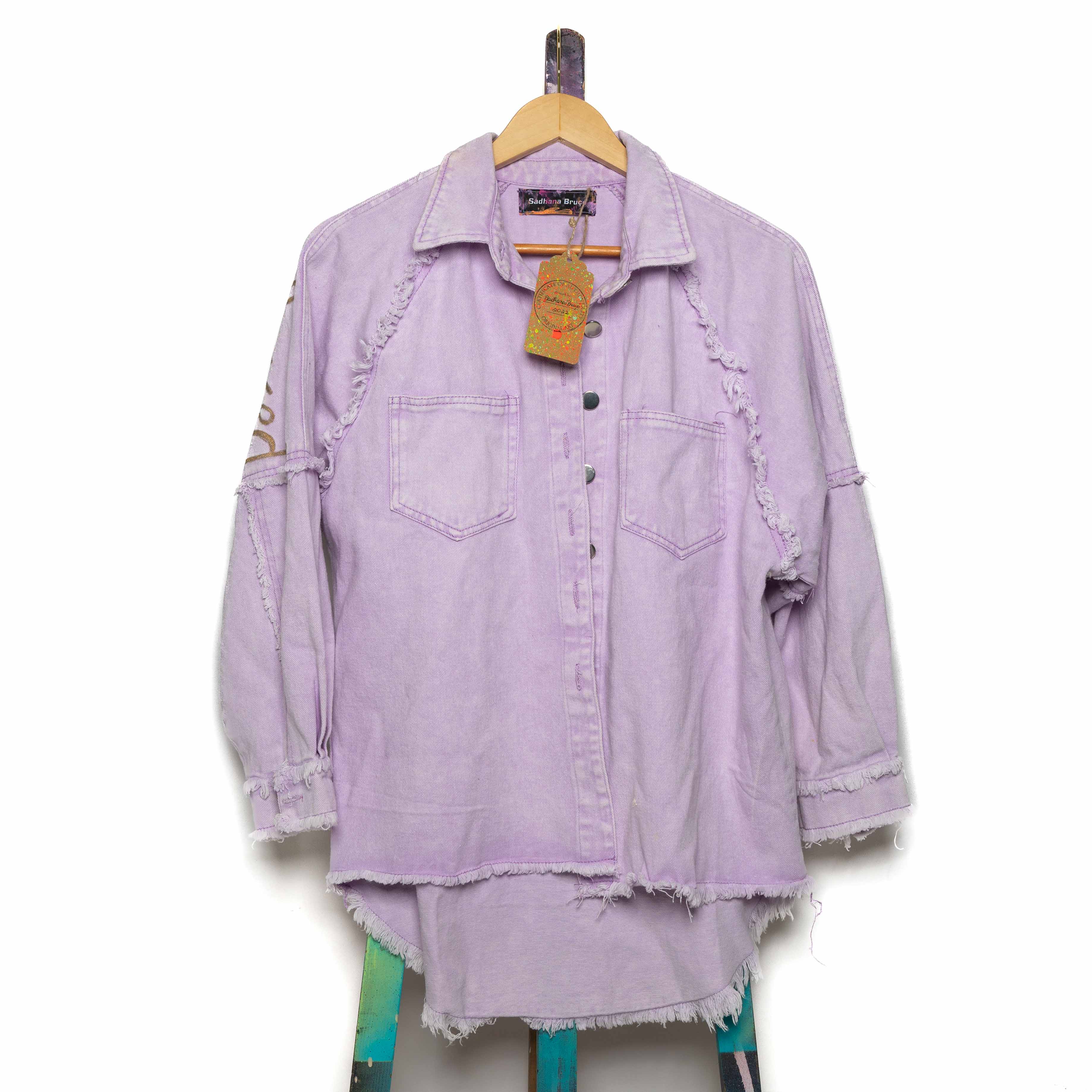 Sadhana Bruçó Lilac Jacket Evil Eyes Collection Hand Painted