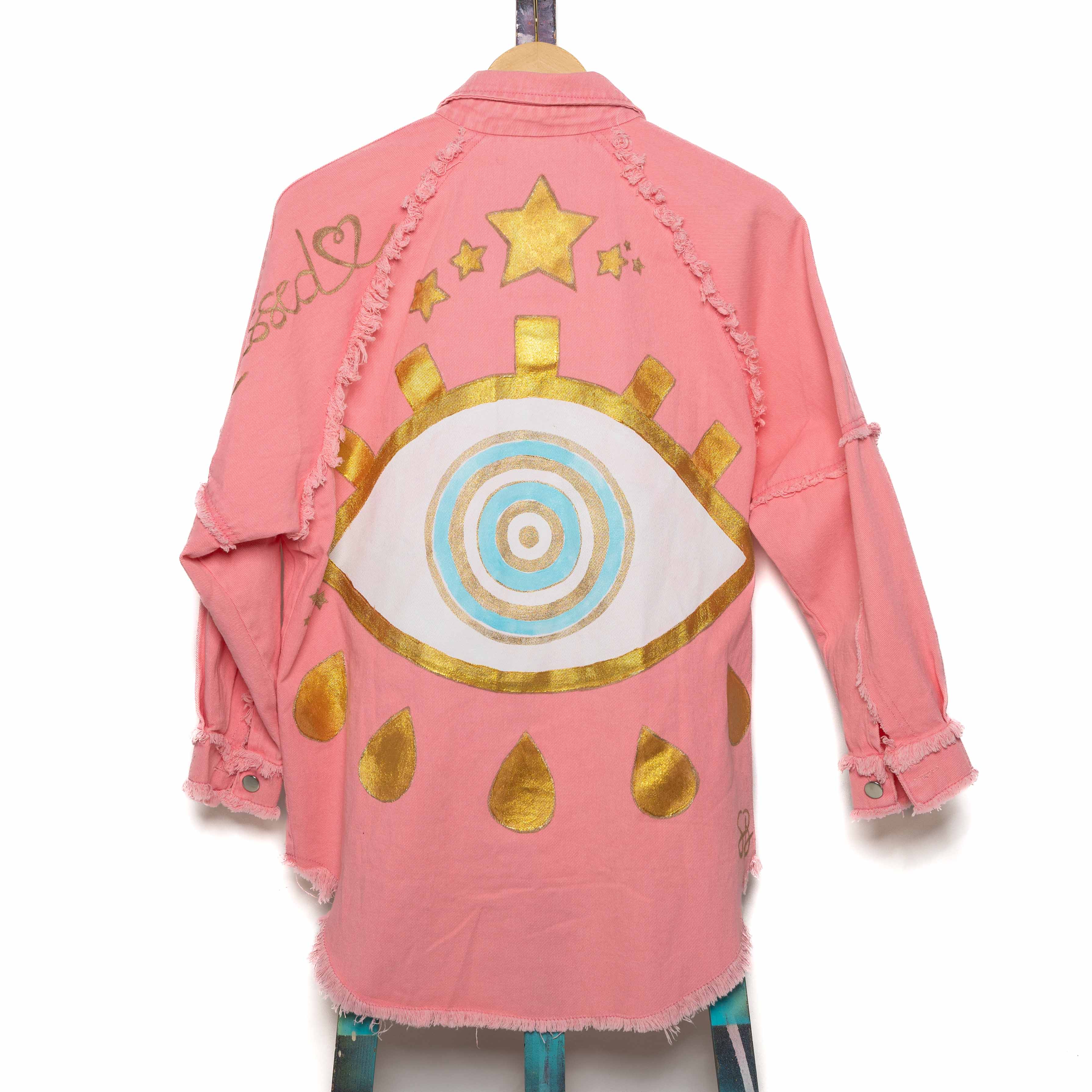 Sadhana Bruçó Pink Jacket Evil Eyes Gold